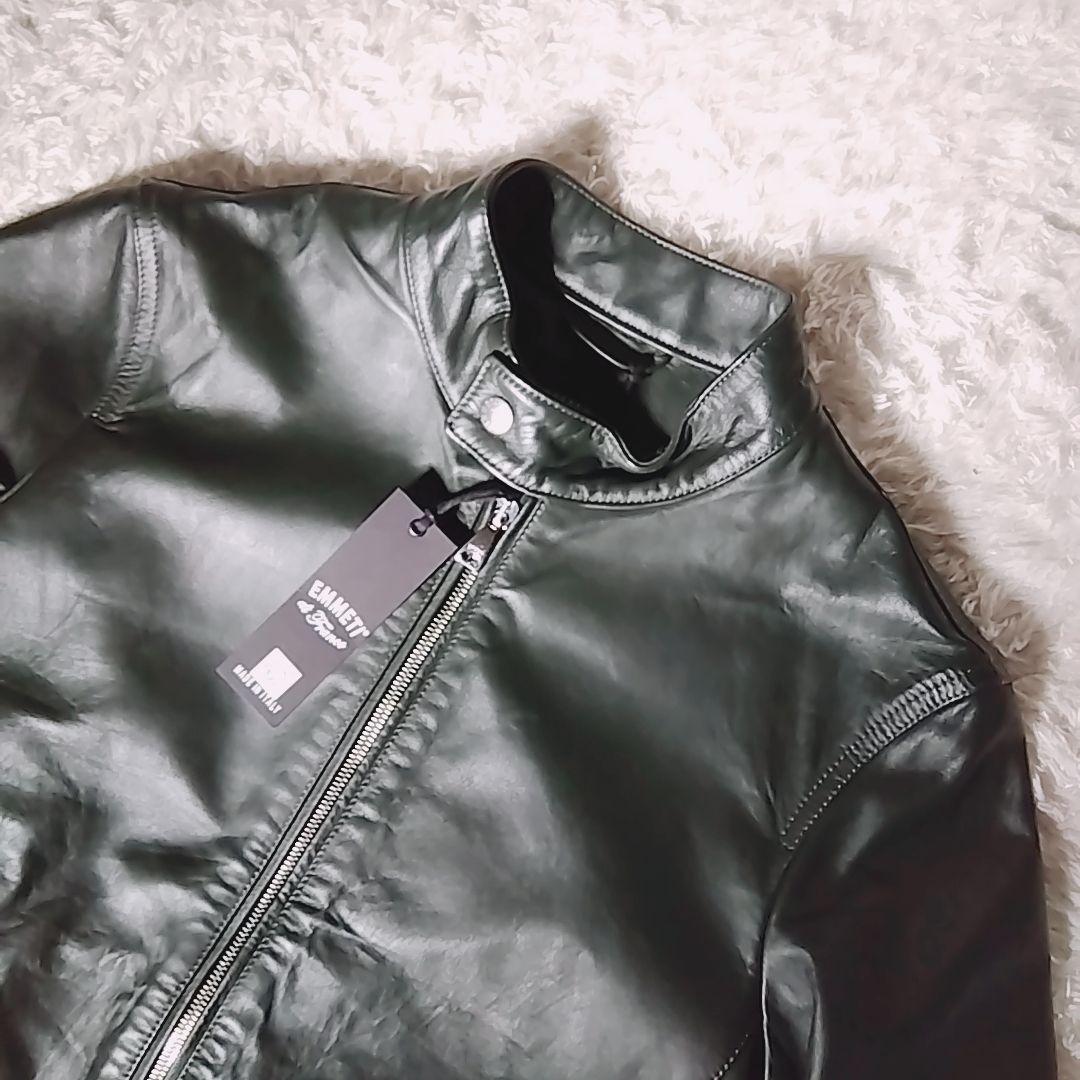 【タグ付 極美品 希少色】エンメティ　JURI　シングルライダースジャケット