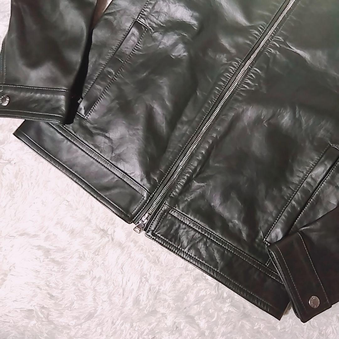 【タグ付 極美品 希少色】エンメティ　JURI　シングルライダースジャケット