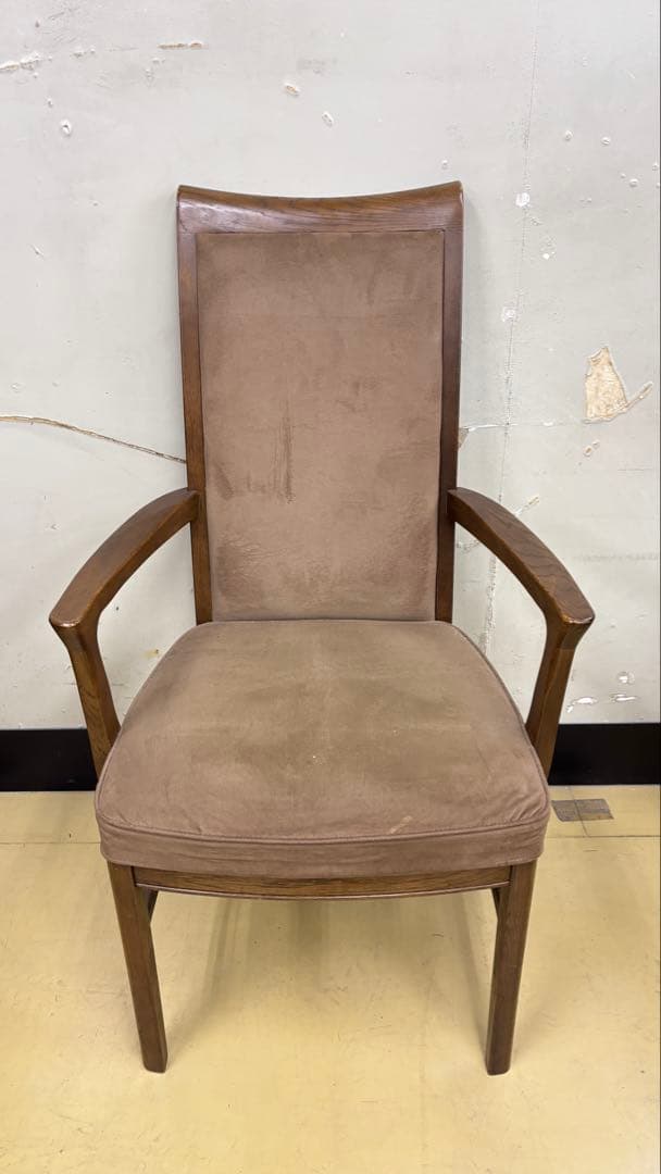 オールドカリモク ハイバックチェア ダイニングチェア アームチェア ベージュ