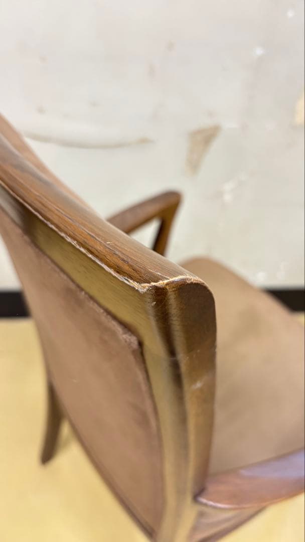 オールドカリモク ハイバックチェア ダイニングチェア アームチェア ベージュ