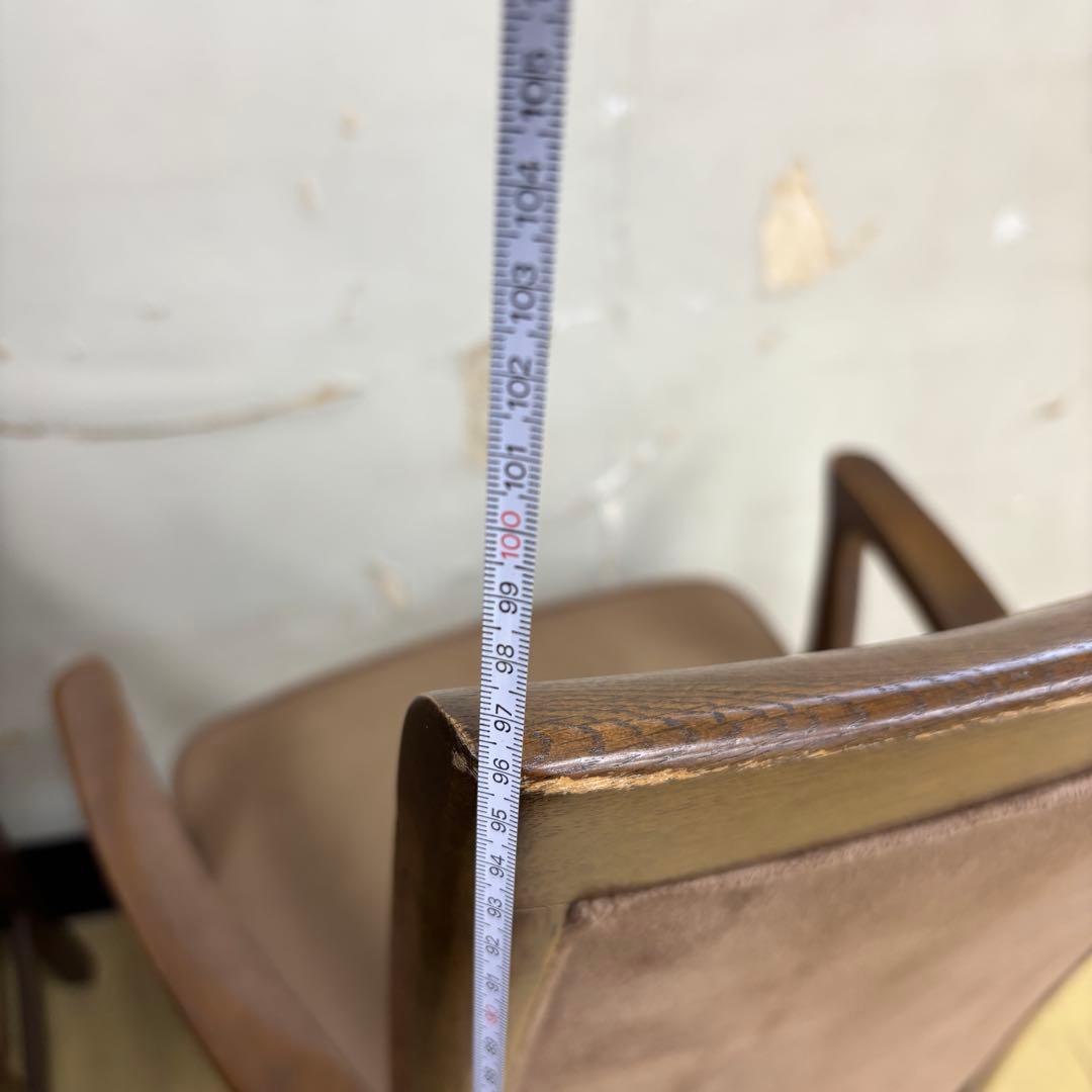 オールドカリモク ハイバックチェア ダイニングチェア アームチェア ベージュ