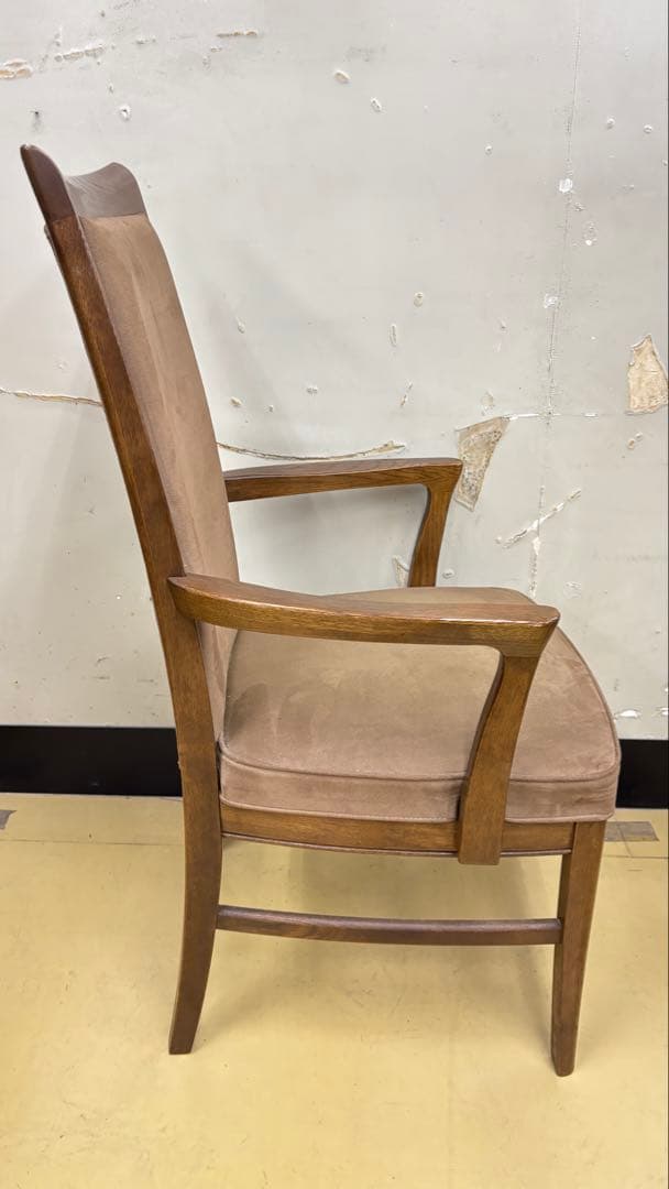 オールドカリモク ハイバックチェア ダイニングチェア アームチェア ベージュ