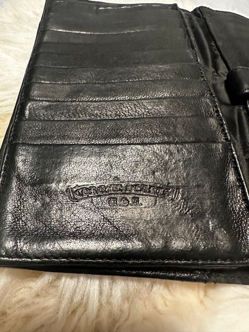 クロムハーツ■WAVE CROSS BALLヌードレザーウェーブウォレット長財布