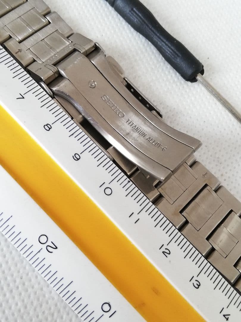 【美品、ラグ幅20mm、約16.5cm】セイコー　純正　チタン　ブライツ　ベルト