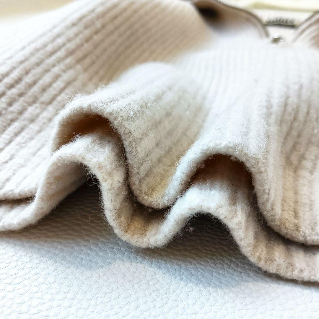 美品✨《NKNIT》ンニット ハーフジップニット リブ スタンドカラー ウールc