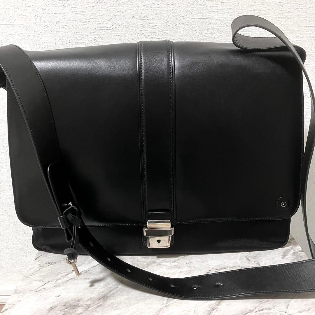 美品✨ゴールドファイル×メルセデスベンツ コラボ レザー ショルダーバッグ