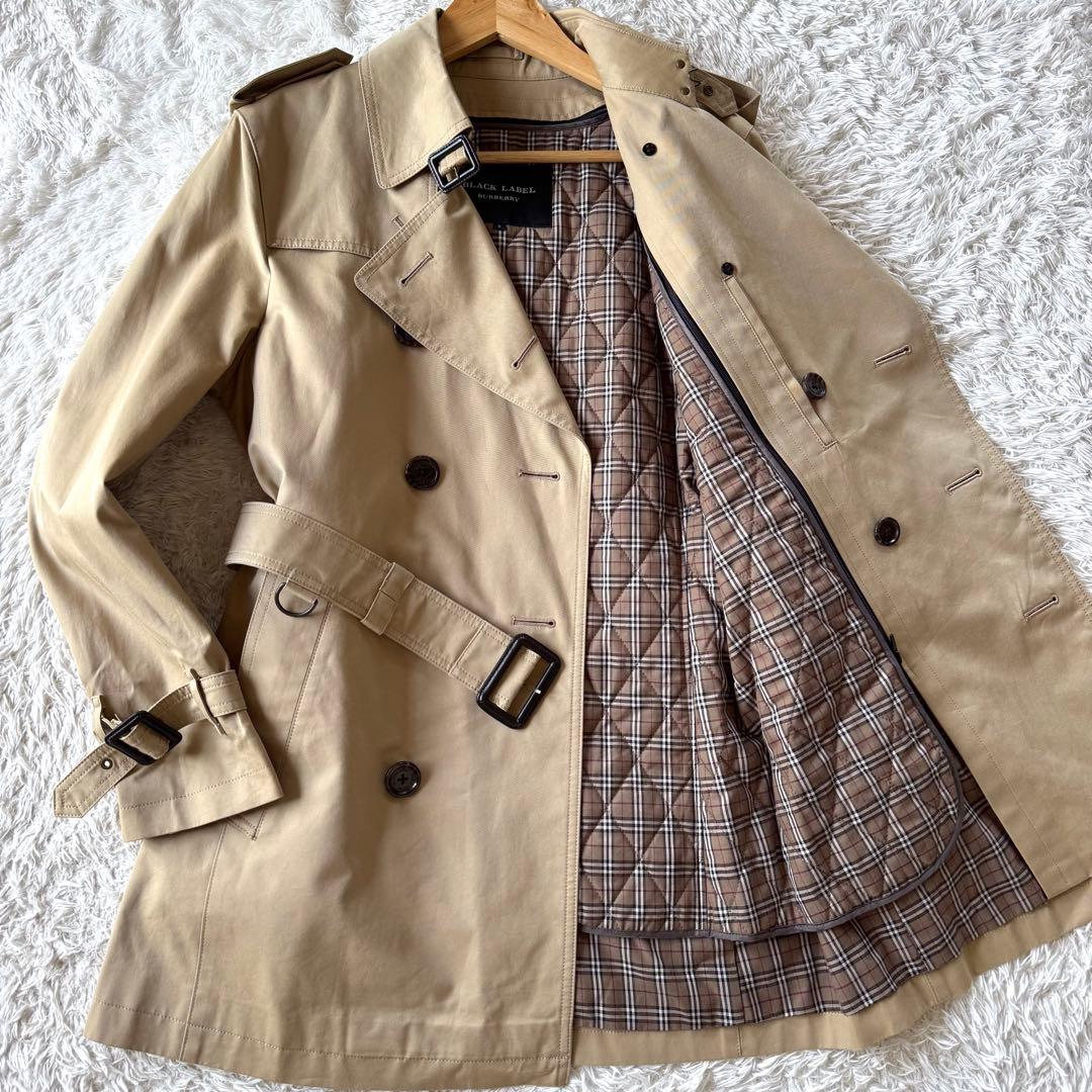 バーバリーブラックレーベル　2way トレンチコート　ノバチェック　S ベージュ