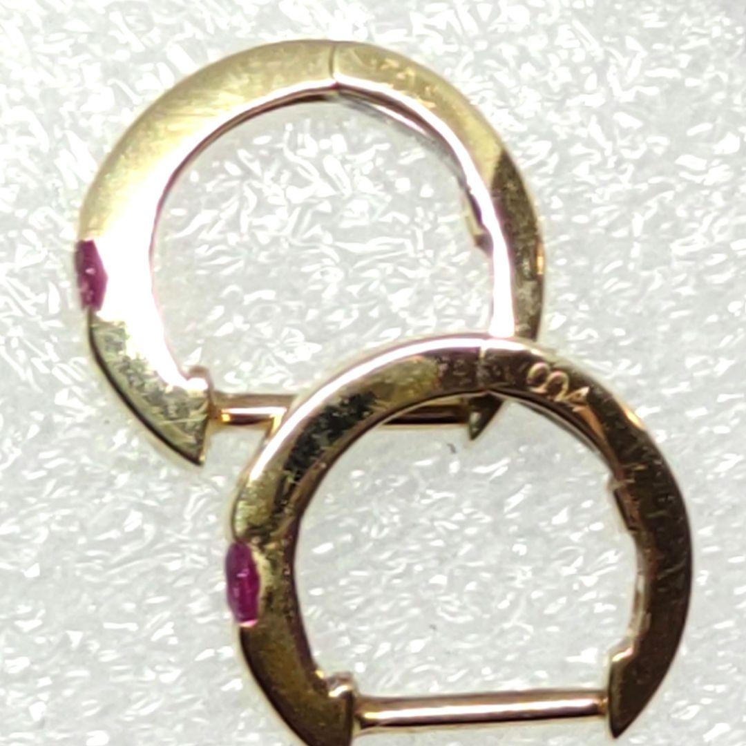 k18yg ルビーフープピアス 0.04+0.04カラット