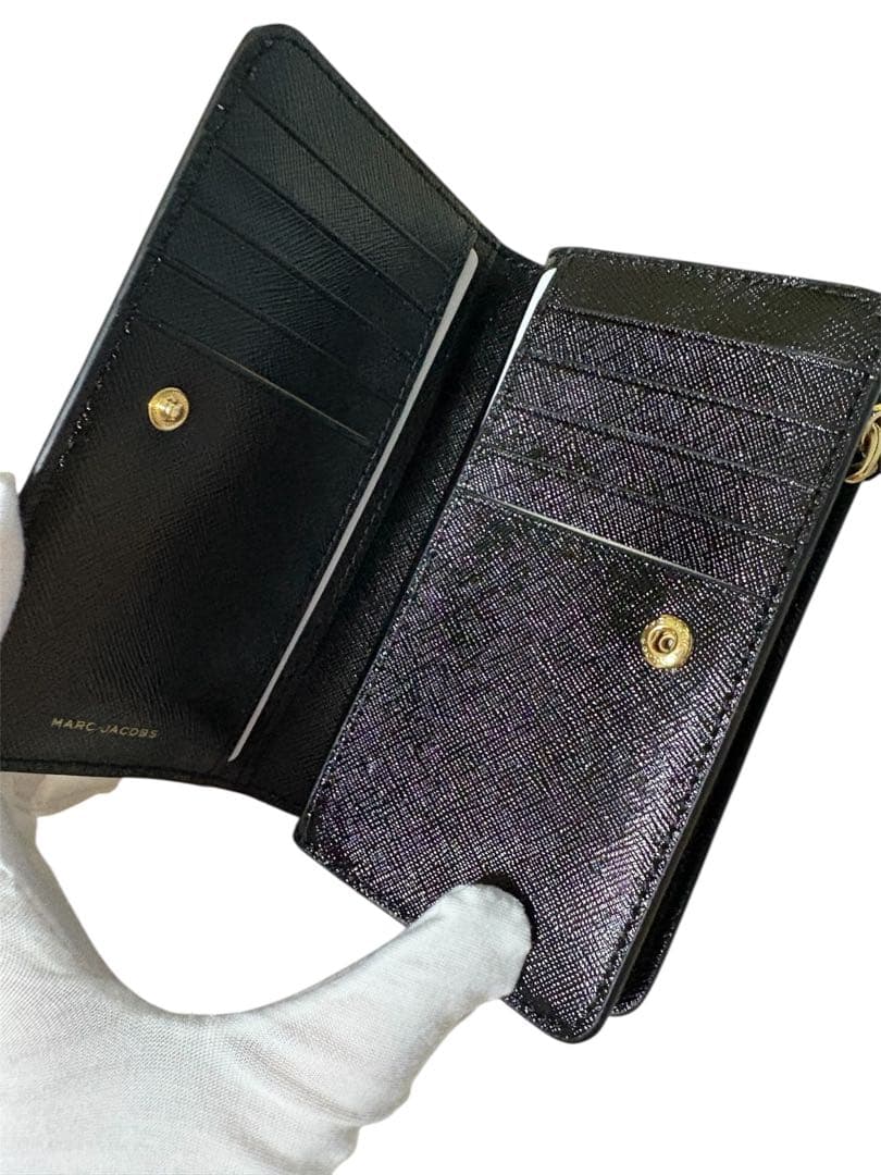 新品 MARC JACOBS 二つ折り財布 ベージュ ブラック