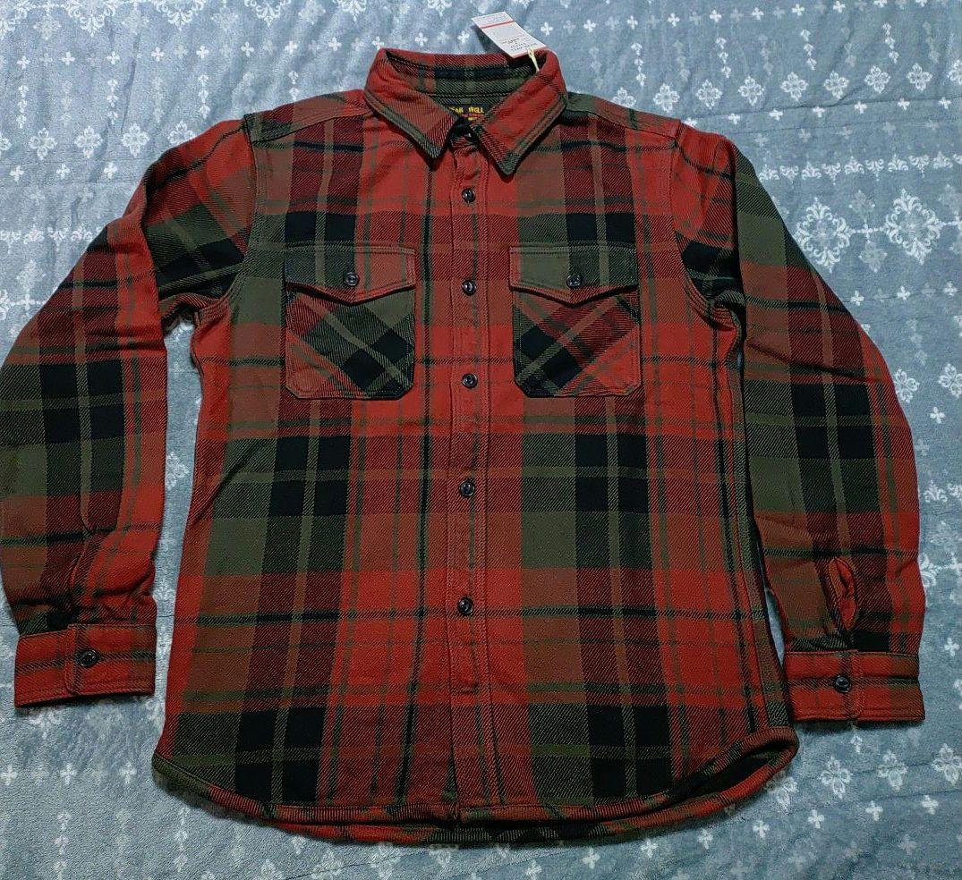 ウエスUES502552エクストラヘビーネルシャツ 赤と緑のチェック柄 長袖 L