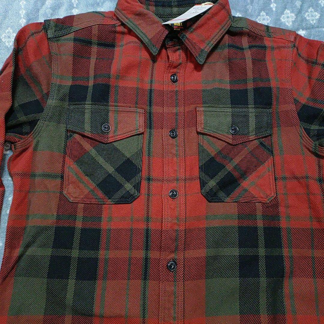 ウエスUES502552エクストラヘビーネルシャツ 赤と緑のチェック柄 長袖 L