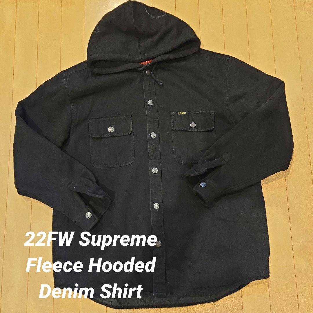 22FW Supreme Fleece Hooded Denim Shirt　L
