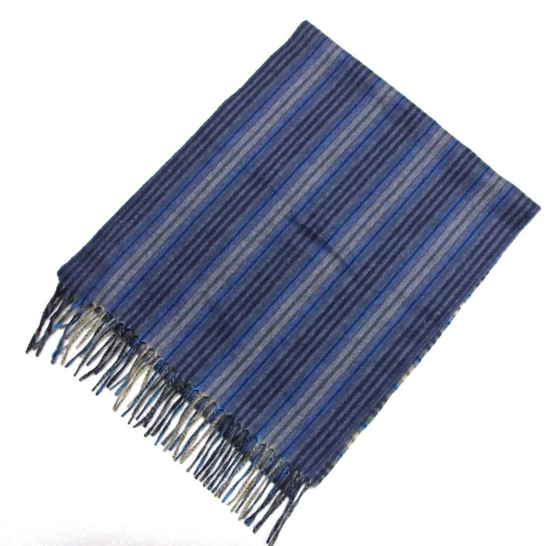 COLOMBO コロンボ カシミヤ 100% ストライプ × チェック マフラー