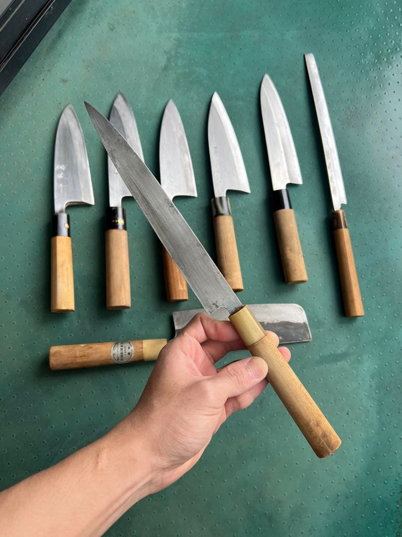 8本セットの包丁- 本焼出刃1本- 木屋-利研-石月-宏明…