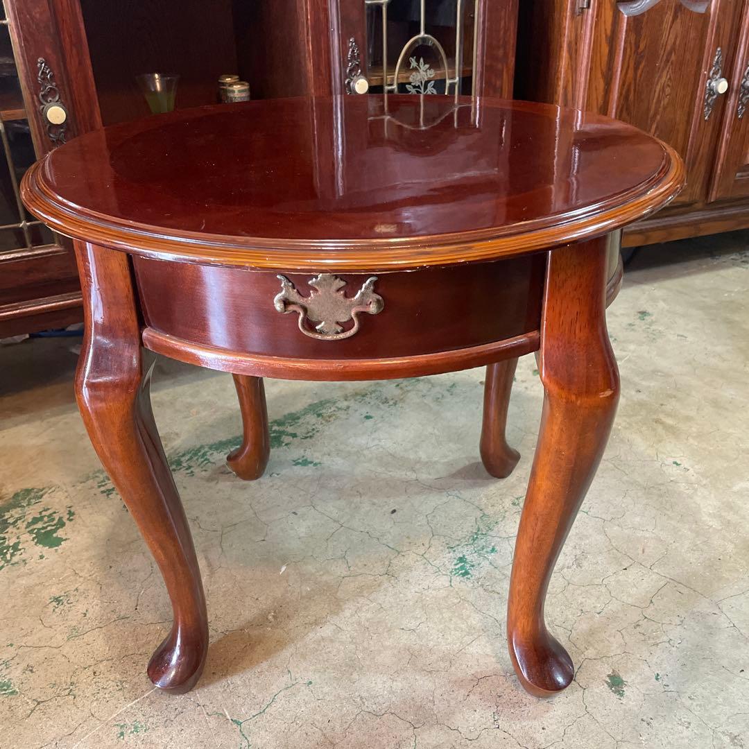 アメリカ製アンティーク調 猫脚丸型コーヒーテーブル