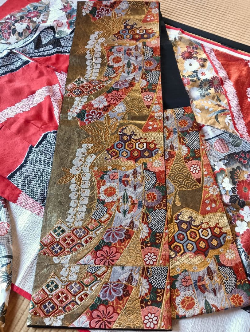 豪華総柄　本絞り金彩手描き友禅　振袖フルセット未着用しつけ付　丈163 裄66