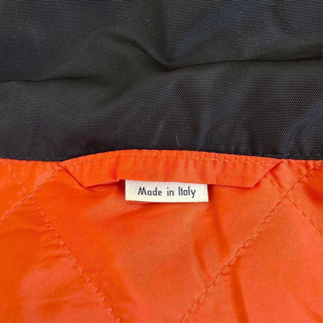 美品　XL相当　グッチ　ナイロンコート　ロゴワッペン　キルティング　フード　黒