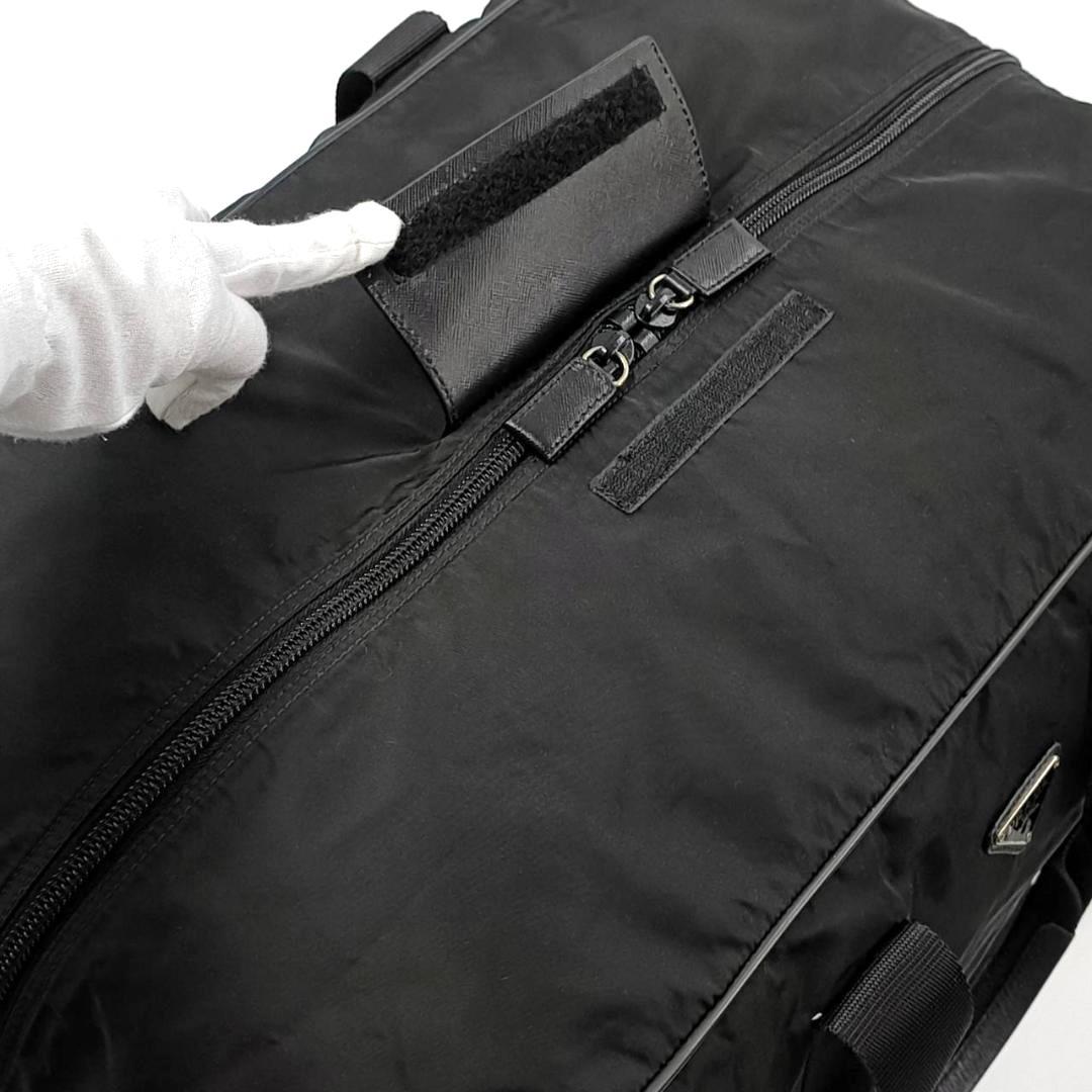 希少✨プラダ 南京錠鍵付き　2way ボストンバッグ 三角ロゴ ナイロン 革 黒