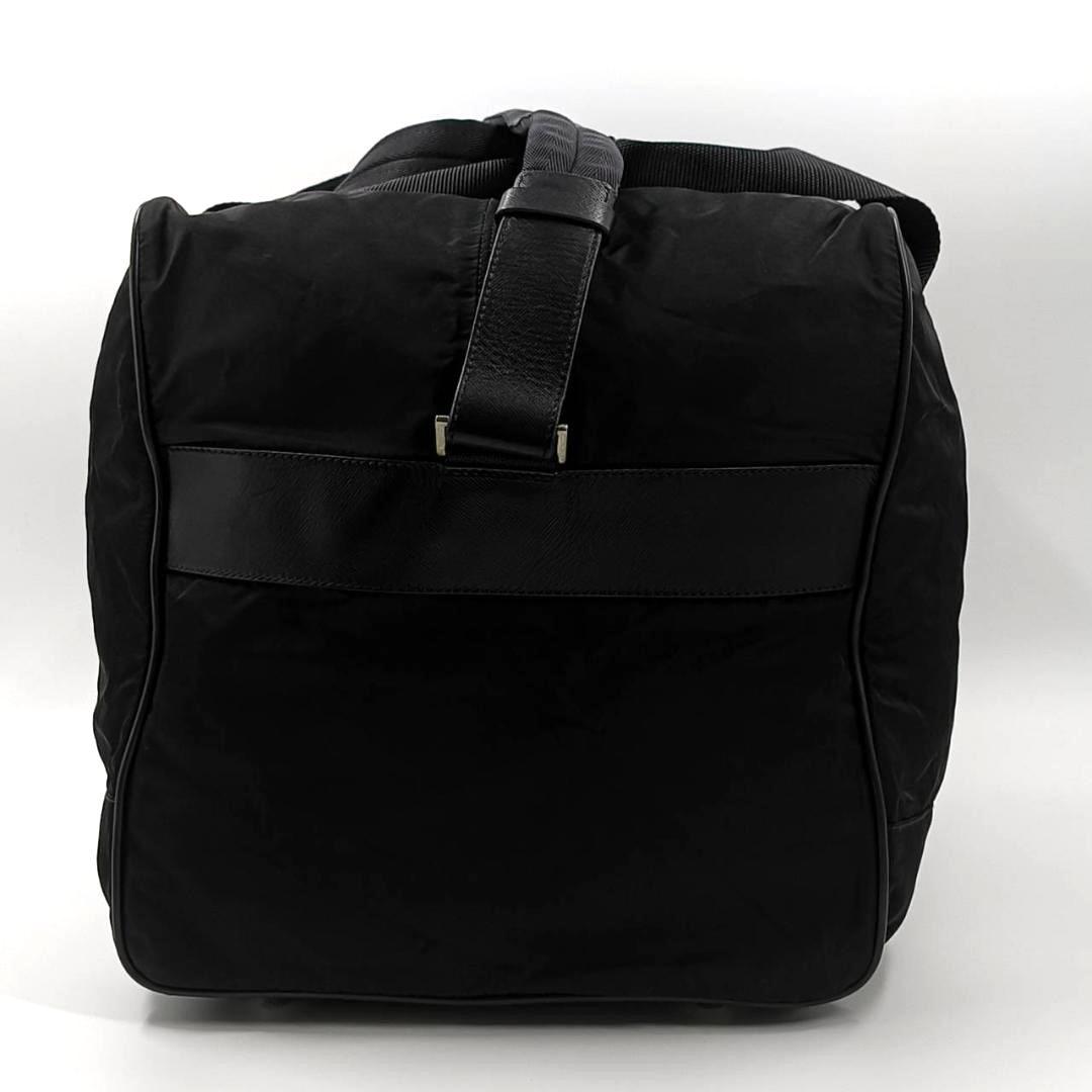 希少✨プラダ 南京錠鍵付き　2way ボストンバッグ 三角ロゴ ナイロン 革 黒