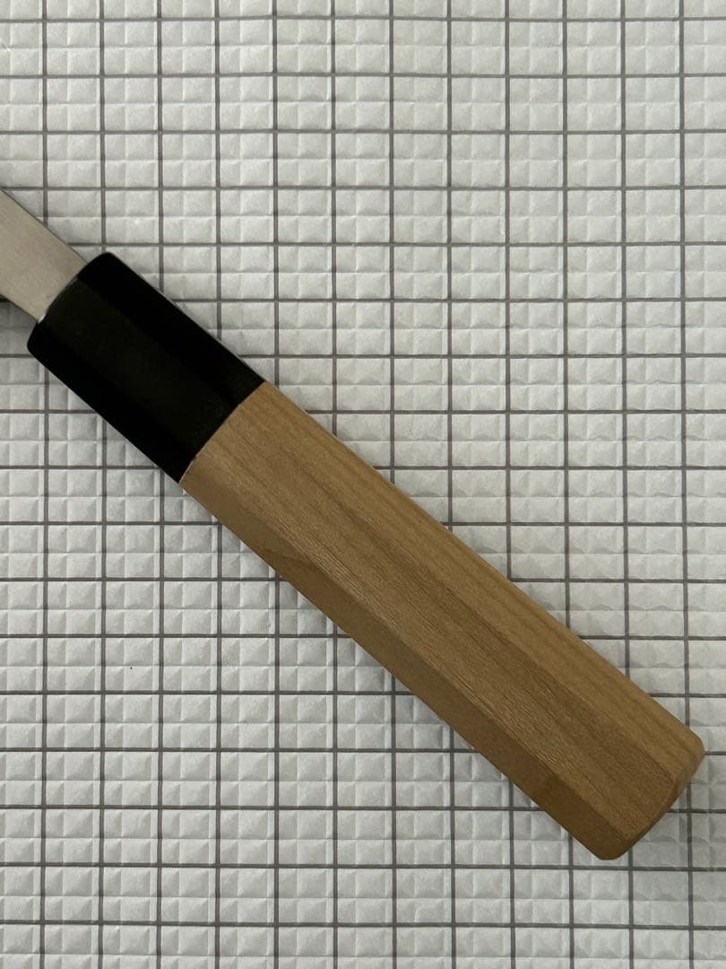 仙助 包丁 三徳 三徳包丁 安来鋼白紙一号割込 水牛八角柄 165mm ③