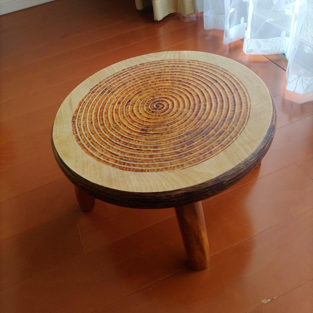 【極美品】欅　一枚板　ちゃぶ台　創作家具　民芸　テーブル　和モダン