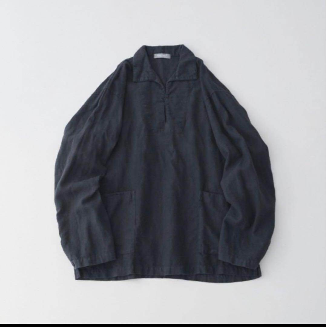 オ*シ様 CONFECT起毛ブラックリネン フィッシャーマン スモックシャツ