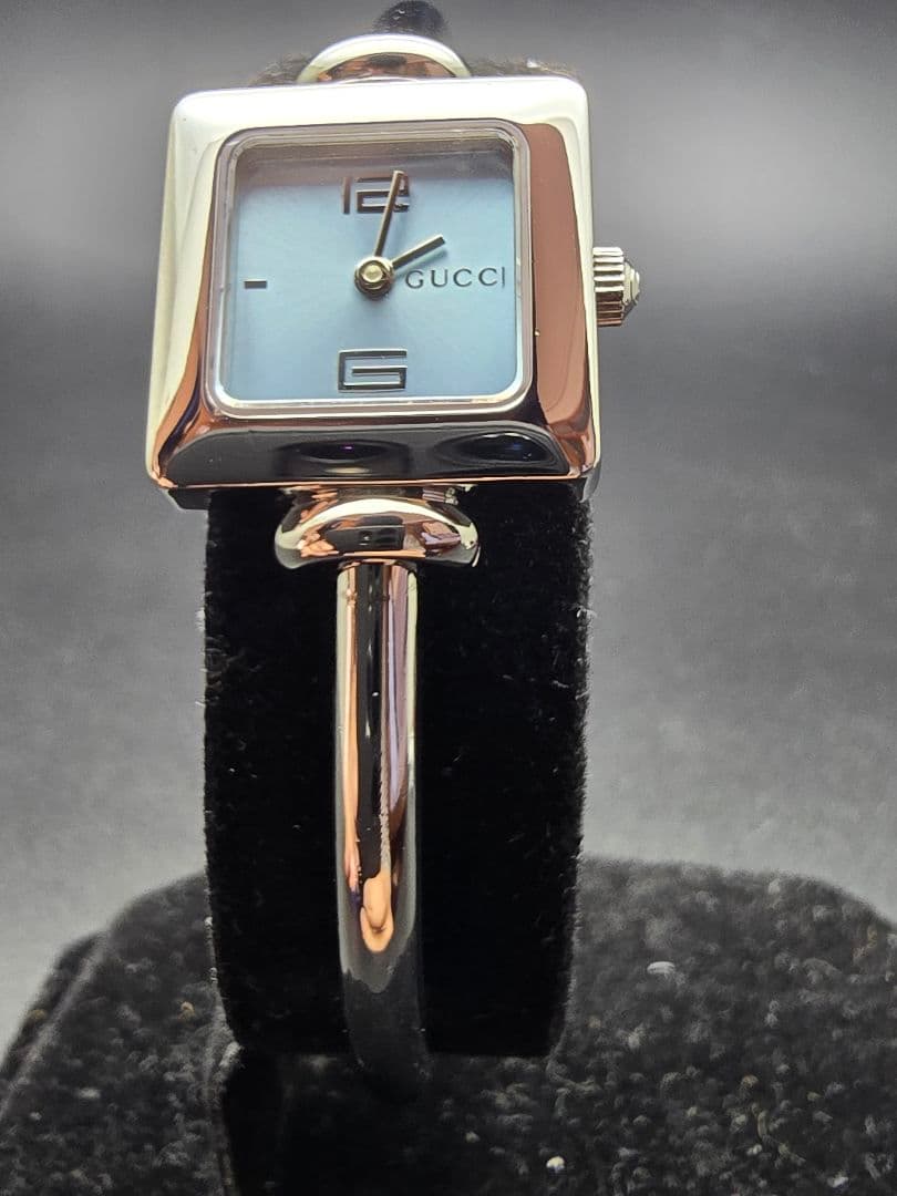 電池交換済 研磨済 グッチ GUCCI 1900L ブルーサンレイ文字盤