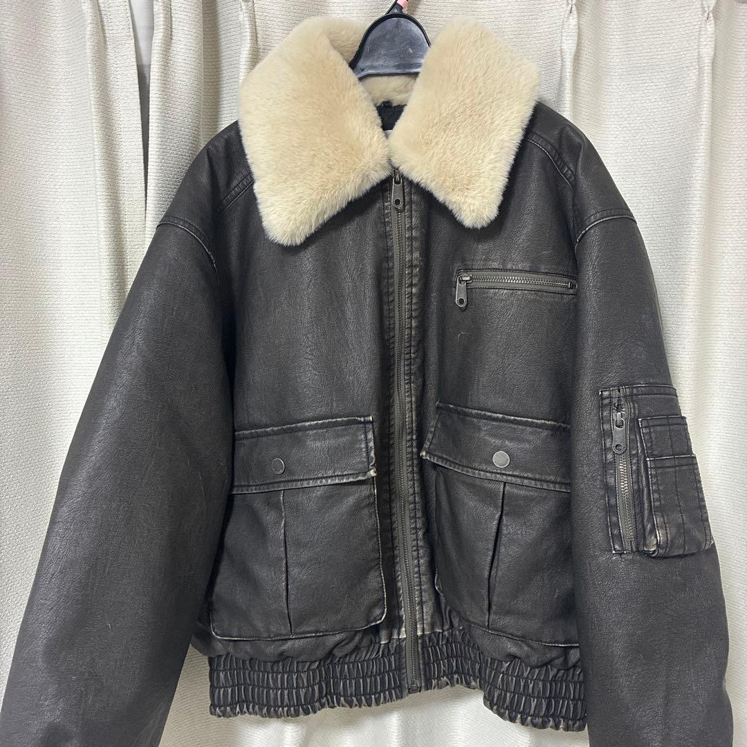 SLYビンテージフェイクレザーブルゾン