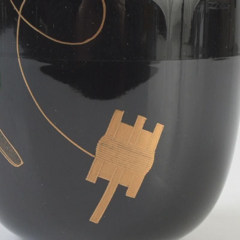 茶道具　蒔絵師　新井司平作　凧蒔絵　大棗　共箱　V　9843