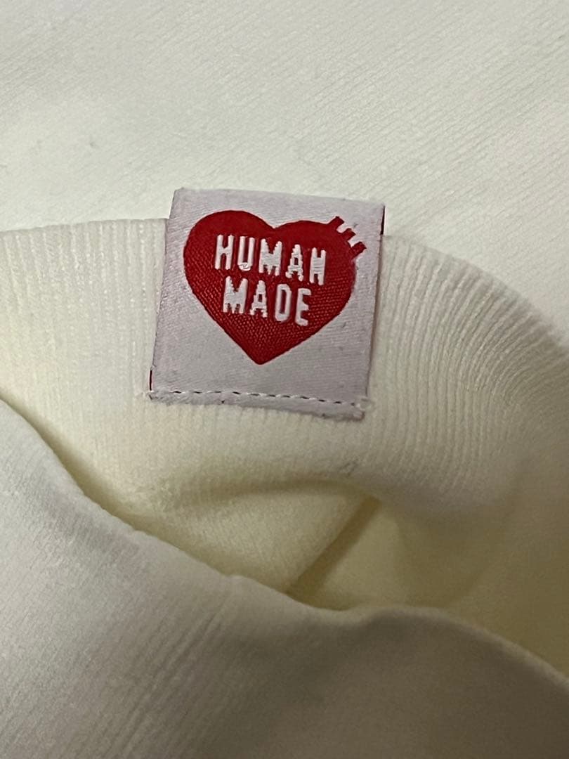 希少 Human Made ハート型ロゴ ロンT ホワイト L ヒューマンメイド