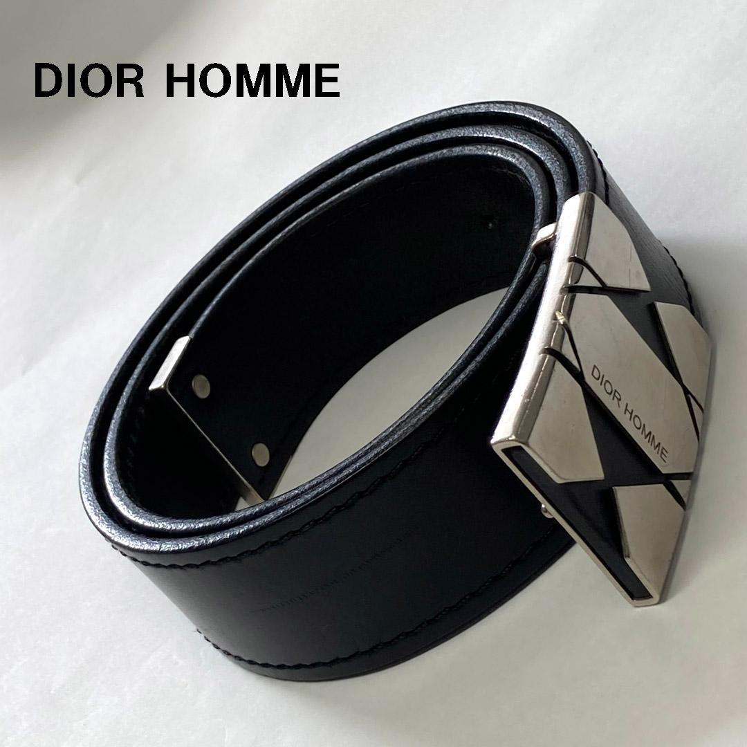 ディオールオム Dior Homme シルバーロゴバックルベルト 85 エディ期