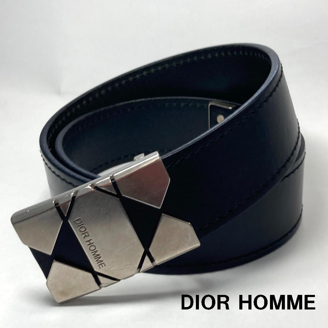 ディオールオム Dior Homme シルバーロゴバックルベルト 85 エディ期