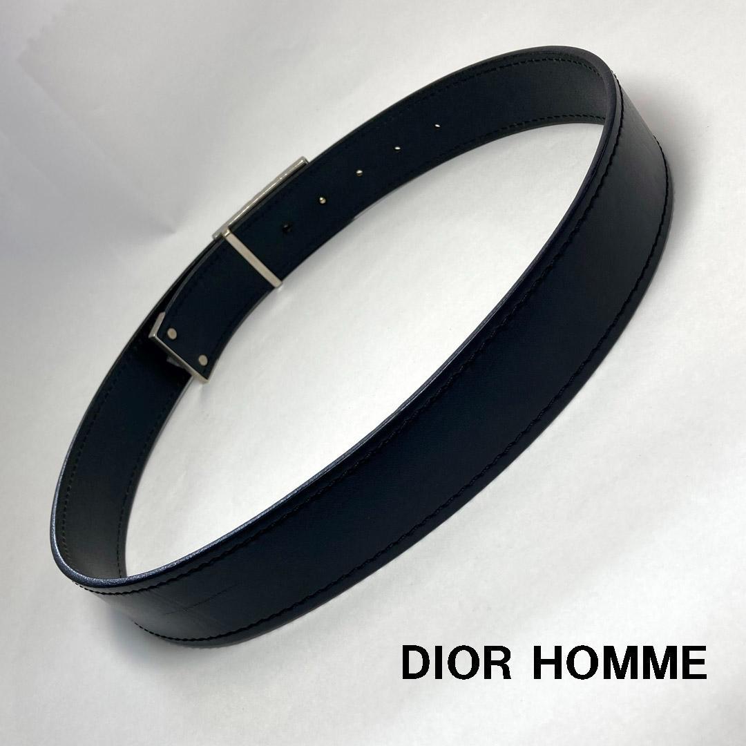 ディオールオム Dior Homme シルバーロゴバックルベルト 85 エディ期