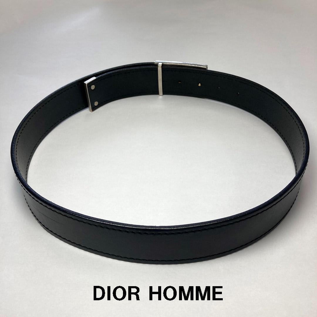 ディオールオム Dior Homme シルバーロゴバックルベルト 85 エディ期