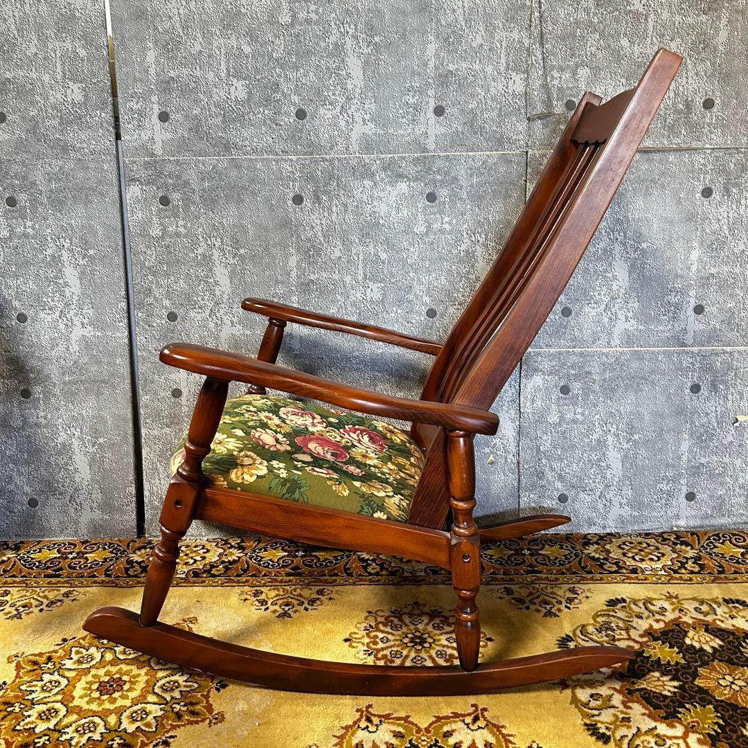 ꧁レトロ家具꧂花柄ロッキングチェア 揺れ 揺り 椅子 いす イス チェア