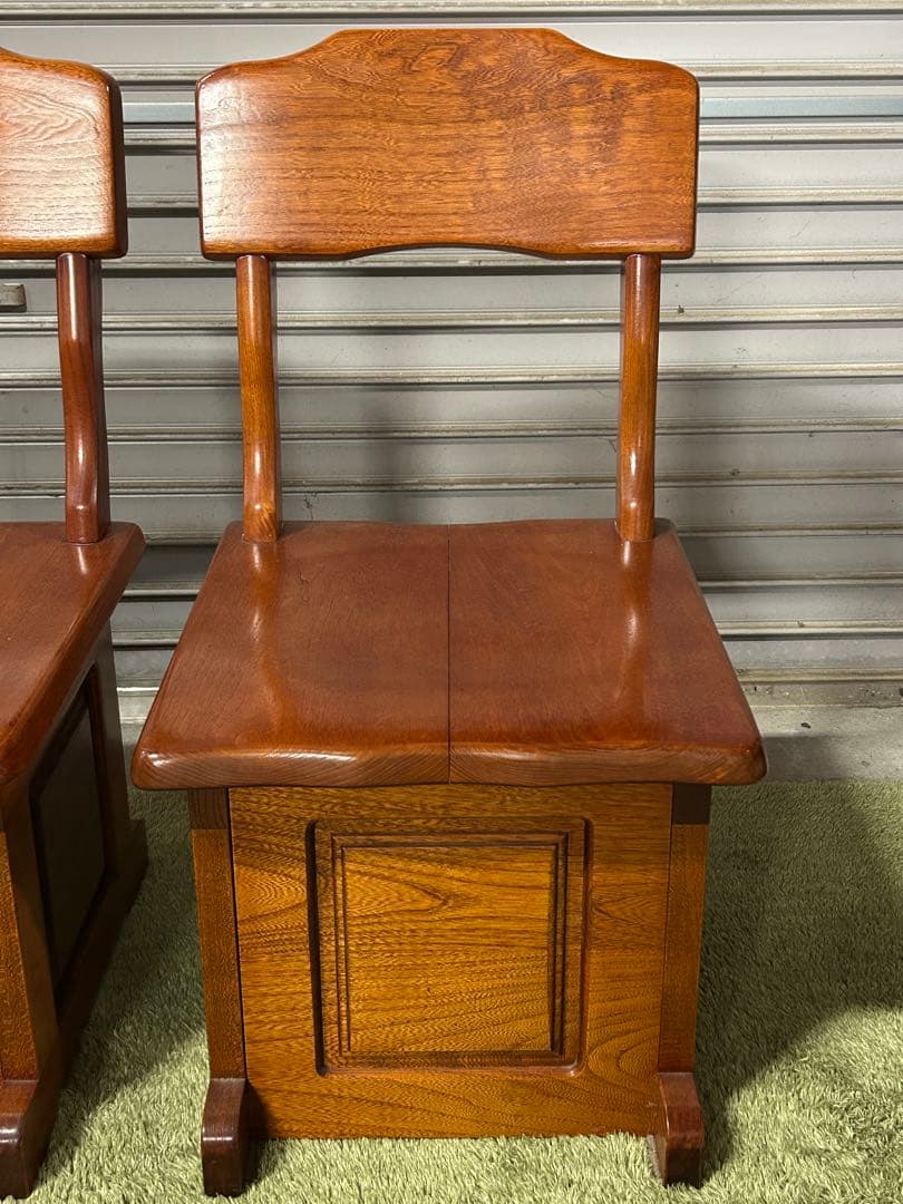 ☆GA216【中古品】 ケヤキの チェア 2点セット 　欅 伝統工芸 石橋武士作