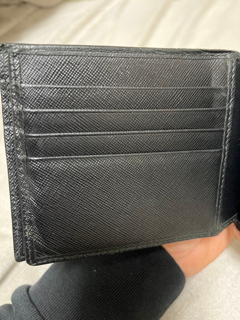 ブラックレザー マネークリップ 二つ折り