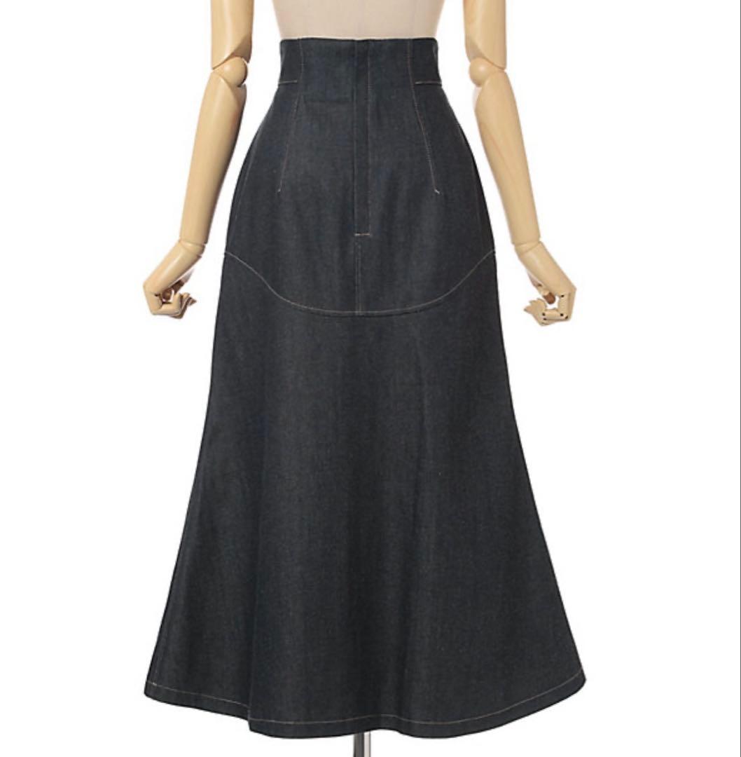 新品タグマメCord Embroidery Detail Denim Skirt