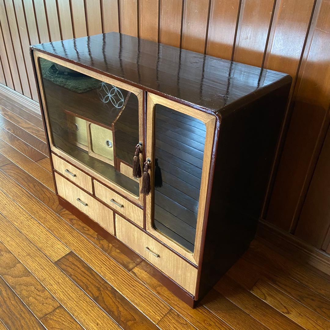 昭和レトロ　飾り棚　茶箪笥　時代家具