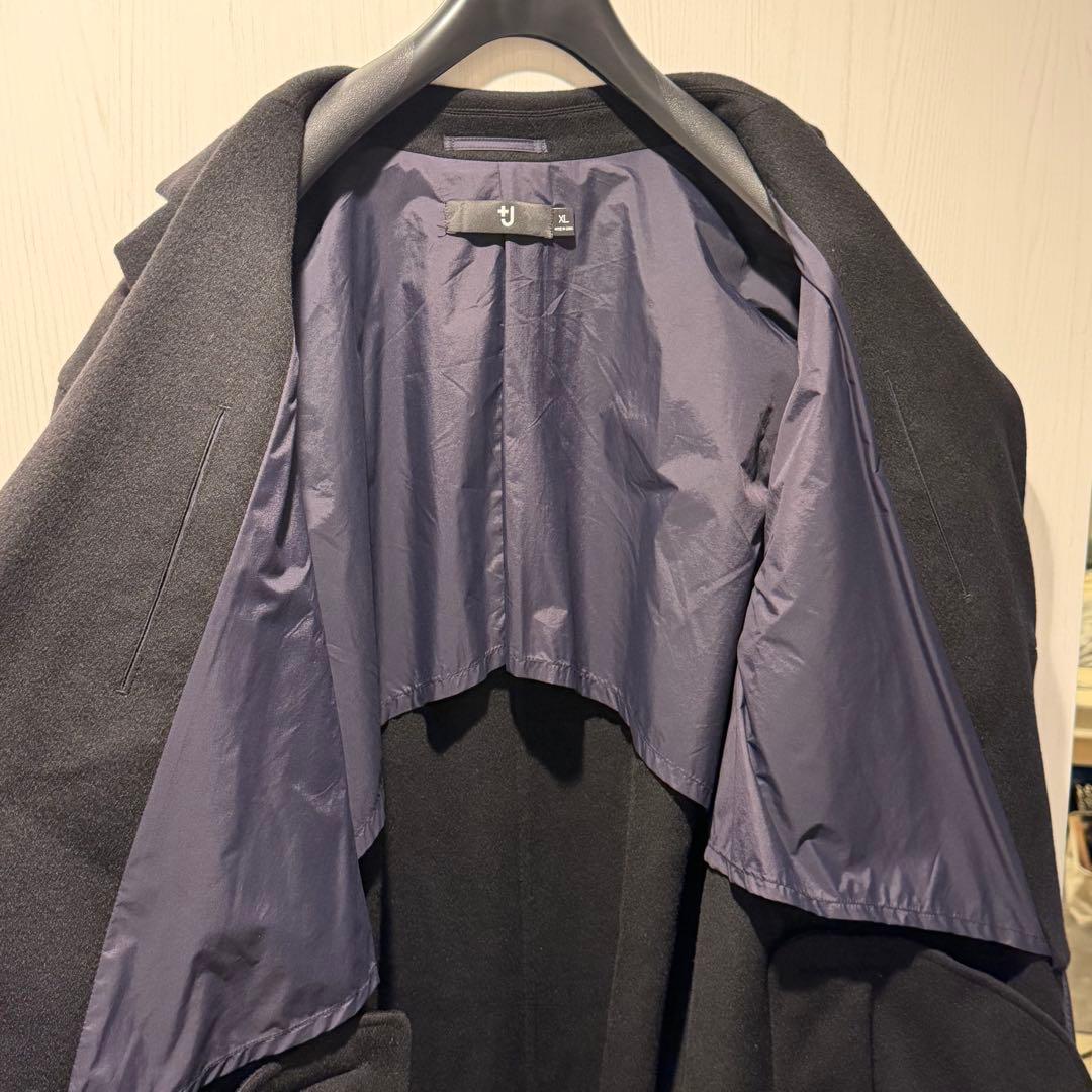 UNIQLO +J カシミヤブレンドオーバーサイズチェスターコート 黒 XL