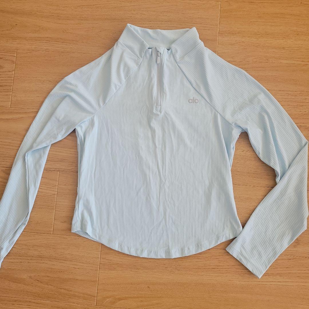 alo 水色 ハーフジップ ヨガウェア