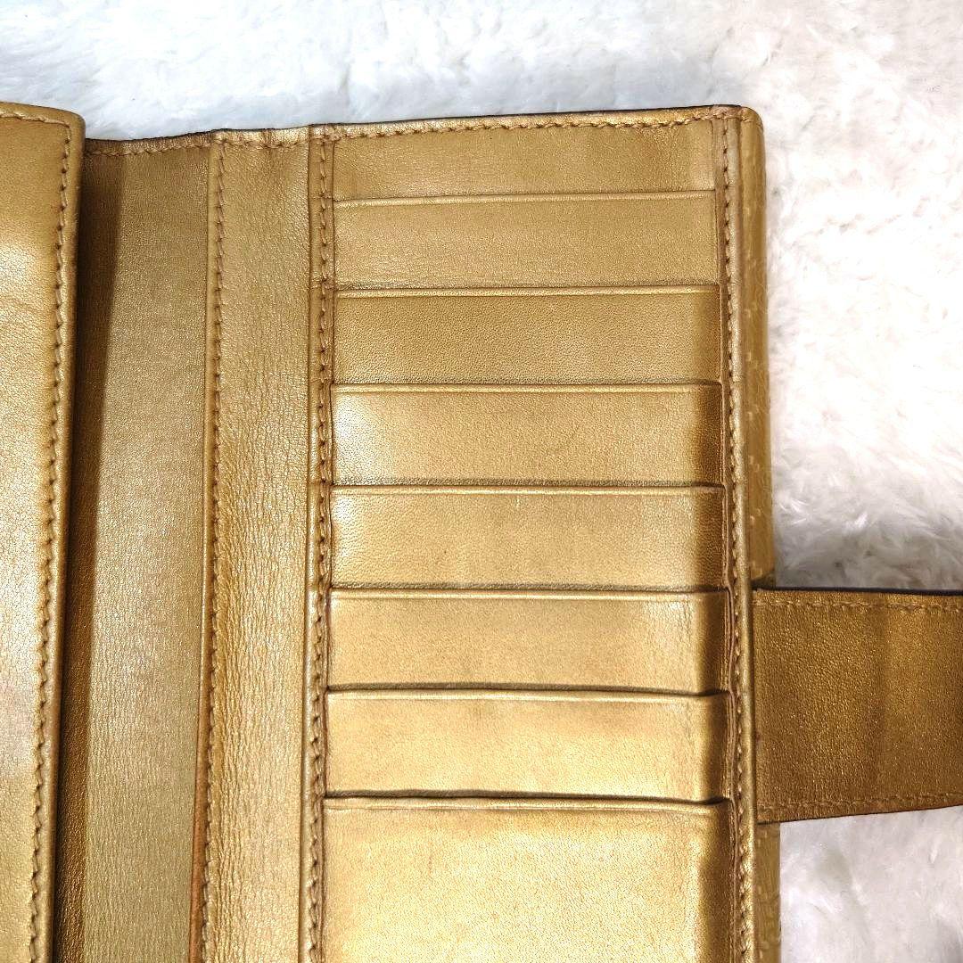 GUCCI グッチ ゴールド 二つ折り 長財布 ハート コンチネンタル GGシマ