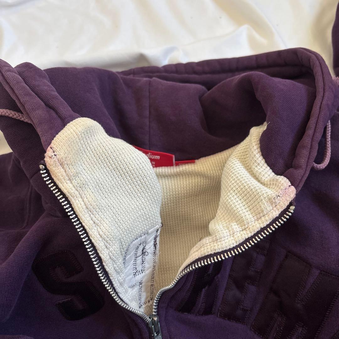 supreme 裏サーマル　ジップパーカー　シュプリーム　アーチロゴ