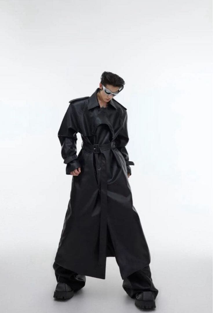 Argue Cultureレザーコートロングジャケット