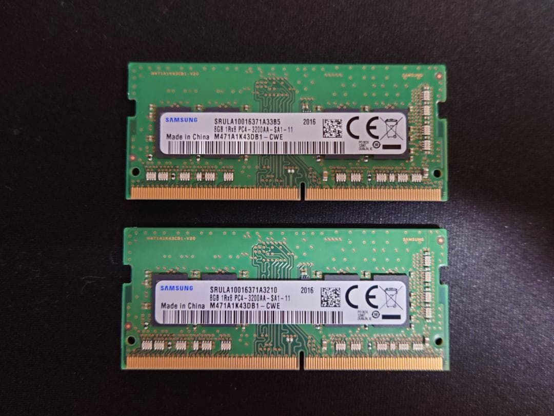 カ*ン様 SAMSUNG DDR4-3200 8GBx2枚 ノートPC用