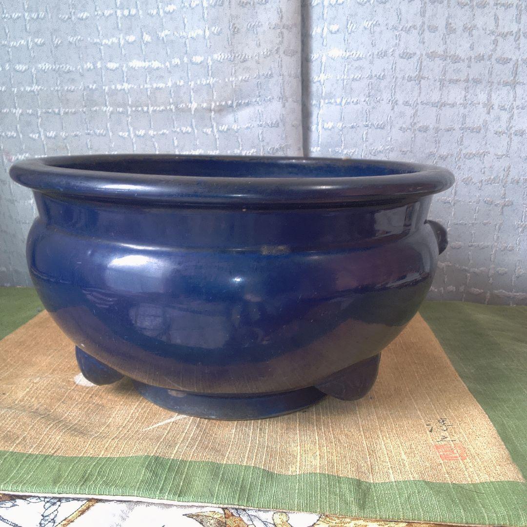 中国美術？ 香炉 中国 骨董 藍釉 青釉 瑠璃釉 伊万里？