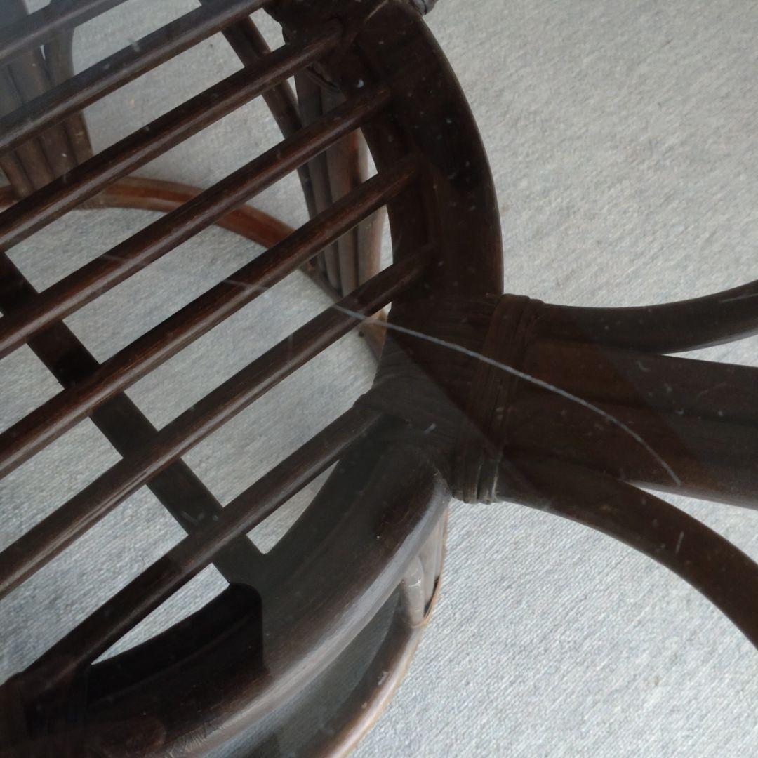 ラタンテーブル　ガーデンテーブル　机 ガラステーブル