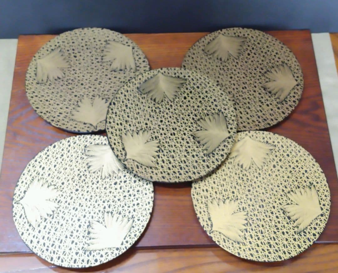 輪島塗 沈金 銘々皿 5枚