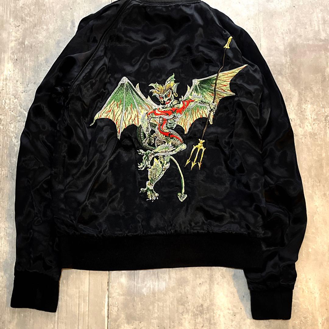 廃盤 OLD DENIME 天使と悪魔　刺繍　リバーシブル　スカジャン　y2k