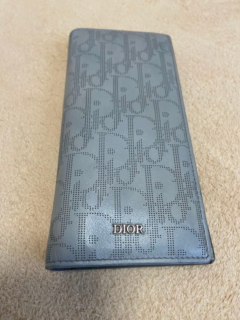 Dior ディオール　グレー 長財布 レザー